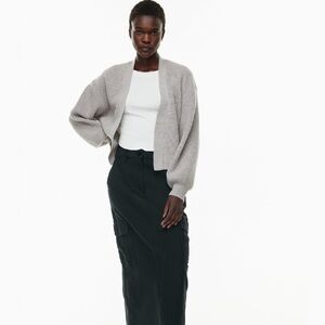 Aritzia Wilfred Free 100% Wool Gray Sweater Cardigan Small